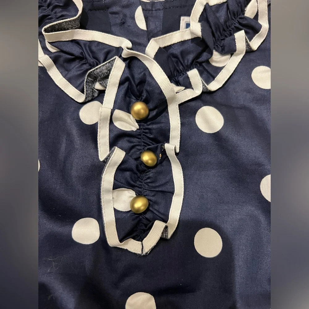 Janie and Jack Navy Polka Dot Sleeveless Dress - Like New! - Picture 3 of 4